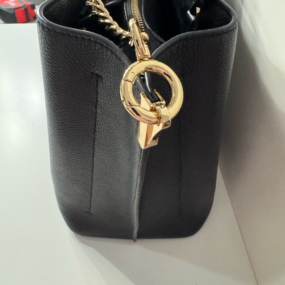 Michael Kors Black Pebbled Satchel with Gold Accents - Picture 4 of 7